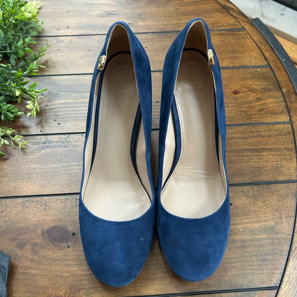 Tory Burch Blue Suede Heels